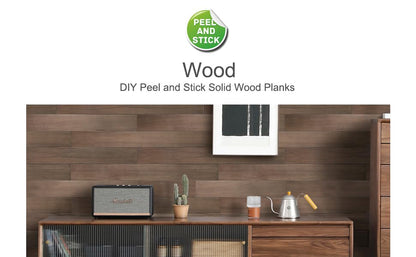 COLAMO 10 Black Walnut Peel and Stick Shiplap Boards for Wall,Adhesive Wall Wood Panels,Stick on RV Backsplash Rustic Weathered Reclaimed Wood Wall Paneling,Wood Planks for Accent Wall Living - WoodArtSupply