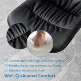 Rowill Faux Leather Office Chair, Ergonomic Armless Desk Chair with Waterproof Cushion & Slient Wheels & SGS-Certified Class 3 Gas Lift, Ideal for Home Office, Study and Vanity(Black) Rowill
