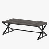 IBF Long Grey Computer Desk, Modern Large Wood Metal Office Desk, Industrial Pc Study Gaming Writing Table for 2 Person, Executive Workstation for Home Bedroom Living Room, Dark Gray, 70 Inch IBF