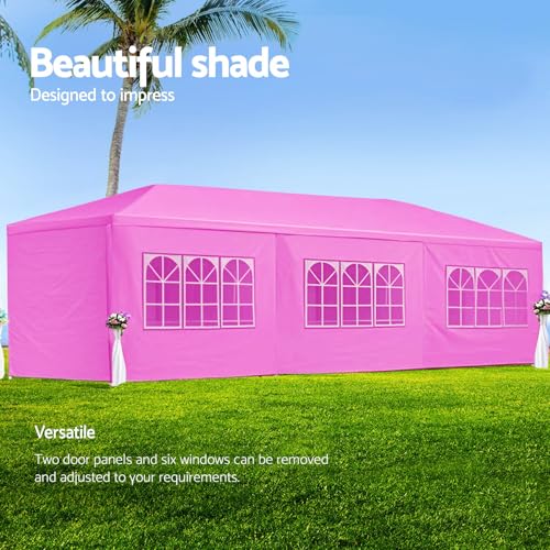 10X30 Party Tent, Outdoor Party Tent Gazebo with 8 Removable Sidewalls, Outdoor Wedding Tents, Gazebo Shelter for Parties Patio with Windows, Waterproof PE Roof & Stabilizing Kit HarmonyHealth