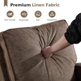 ANJ 360° Swivel Rocker Recliner Chair for Adults, Classic Manual Glider Recliners with Overstuffed Backrest, Upholstered Rocking Reclining Sofa Chair for Living Room, Brown
