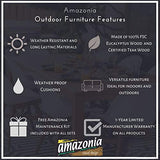 Amazonia Jefferson 13-Piece Patio Extendable Dining Table Set | Light Wicker Chairs | Ideal for Outdoors and Indoors, Brown-Teak Finish Amazonia