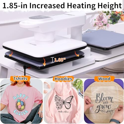 AKEYDIY Dual Auto Heat Press 15"x15" Heat Press Machine for T Shirts with Double Workstation, Professional Sublimation Shirt Press with Auto Open & Release, Adjustable Pressure & Higher Heating Height AKEYDIY