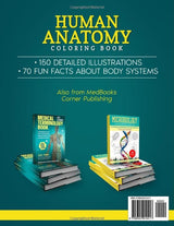 Human Anatomy Coloring Book: 150 Detailed Illustrations & 70 Fascinating Facts in an Anatomy and Physiology Workbook for Adults, Medical Students, & Nurses Focused on Advanced Body Systems Learning Majosta