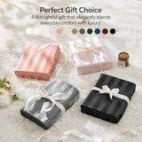 BEDELITE Satin Sheets King Size, Luxury Jacquard Striped Black Bedsheets Set with Elastic Corner Straps, Similar to Silk Sheets Set 4 PC with 1 Deep Pocket Fitted Sheet, 1 Flat Sheet, & 2 Pillowcases BEDELITE