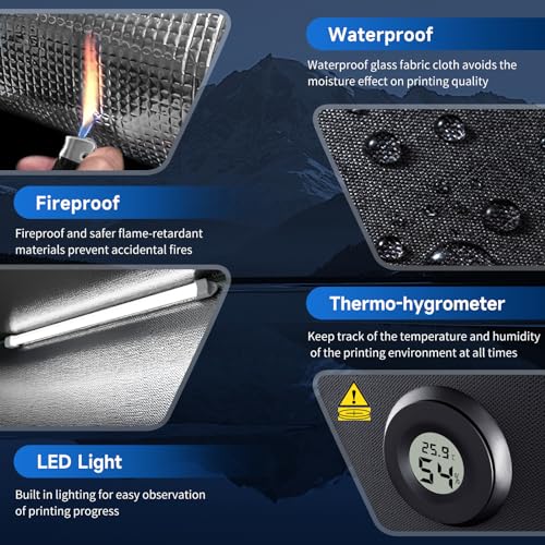 3D Printer Enclosure with Ventilation Kit, LED Light,Thermo-hygrometer,Fan Fume Extraction Kit,Dustproof Tent Constant Temperature Protective Cover For Creality Ender 3/Ender 3 Pro/Ender 3V2/ - WoodArtSupply