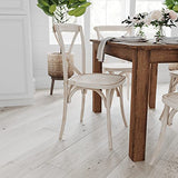 Merrick Lane Rustic Brown Solid Wood Dining Table, Kitchen Table with Square Legs, Farmhouse Dining Table, 38" x 60", Seats 6, Rustic Finish for Indoor or Outdoor Use Merrick Lane