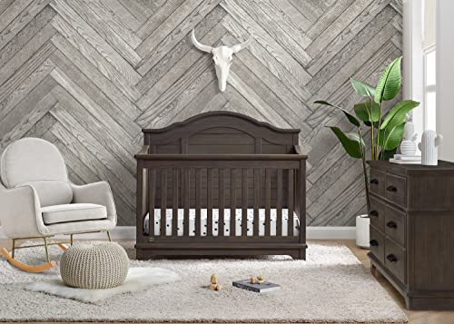 Delta Children Simmons Kids Asher 6-in-1 Convertible Crib with Toddler Rail, Rustic Grey Delta Children