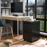 Aobabo Metal 2 Drawer Mobile File Cabinet with Lock, Under Desk Office Steel Filing Cabinet, 25.6''H Legal/Letter Size Files Storage Cabinet,Black,Fully Assembled Aobabo