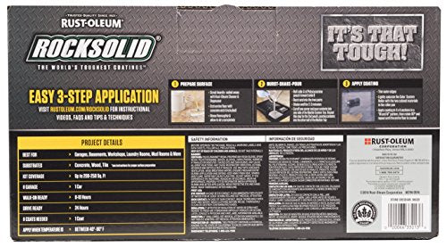 Rust-Oleum 306320 RockSolid Marble 1 Car Garage Floor Coating Kit, Stone Obsidian,Gray/Black, 5 Piece Set Rust-Oleum