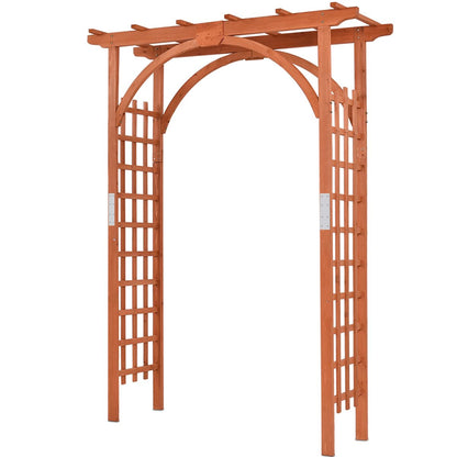 Giantex 85inch Wooden Garden Arch Wedding Arch for Ceremony, Garden Arbor Trellis for Climbing Plants Vines, Easy Assembly, Outdoor Flower Arches Wedding Arbor for Bridal Party - WoodArtSupply