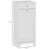 HOMCOM Laundry Hamper Cabinet with Removable Basket, Tilt Out Laundry Hamper Cabinet with Drawer and Beadboard Door, Laundry Cabinet Bathroom Storage Cabinet, White HOMCOM