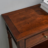 Entry Console Table with 2 Storage Drawers and Open Shelf, Traditional Console Table with Solid Wood leg, Foyer Tables for Entryway, Hallway, Blank Wall, 35.4”L x 13.8”W x 30.1”H, Cherry BrownSFZ004CR VERDANTREE