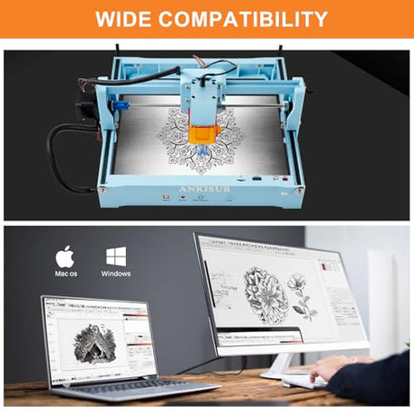 L4 Laser Engraver Machine, 3000mW Laser Engraving Cutting Machine with 7000mm/s Fast Laser Engraver Machine, 150x200mm Working Area, Portable Laser Marking Machine for Jewelry, Metal, Class IV MECOLOUR