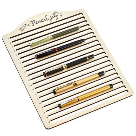 BENECREAT 20-Slot Laser Engraving Jig, Wood Pencil Fixture, Multi-Pencil Clamping Tool for Creative Pen Making, DIY Projects & Artisan Creations, 7.8x0.3" ID BENECREAT