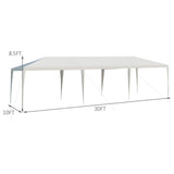 Tangkula 10 x 30 Feet Outdoor Canopy Tent, Wedding Party Tent with 16 Stakes & 8 Wind Ropes, Yard Enclosed White Tent for Events, Parties, Backyard Tangkula