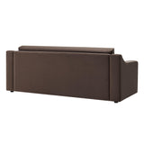 Modway Liora 87 Inch Stain-Resistant Performance Velvet Sofa in Chocolate Brown - 3 Seater Upholstered Sofa Couch for Living Room Seating - Comfy Deep Seat Sofa with Scoop Arms Modway
