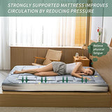MAXYOYO Grey Triangle Futon Mattress, Padded Japanese Floor Mattress Quilted Bed Mattress Topper, Extra Thick Folding Sleeping Pad Breathable Floor Lounger Guest Bed for Camping Couch, Full MAXYOYO