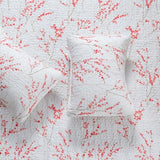 Great Bay Home Floral Full/Queen Quilt Set with Shams, Pink Floral Bedding Set, All-Season, Lightweight Bedspread. Reversible, Farmhouse Bedding. (Full/Queen, Sakura) Great Bay Home