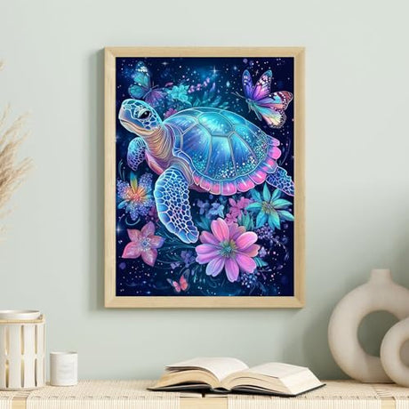 Legrace Turtle Cross Stitch Kits for Adults - Stamped Crossstitching Kits Preprinted 11 Count Cross-Stitch Kit for Beginner, 11CT Prestamped Easy Pattern Needlepoint Kits Crafts for Decor Legrace