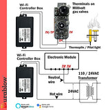 Durablow SH3001-RH Gas Fireplace WiFi Smart Home Remote Control for Millivolt Valve, Compatible with Alexa, Google Home (On/Off + Timer + Schedule Programmable + Remote Handset) Durablow