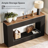 Tribesigns Modern Console Table, 55-Inch Wood Entryway Table with Storage, Narrow Long Sofa Table Behind Couch Table for Living Room, Foyer, Hallway, Black Tribesigns