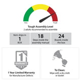 Pemberly Row Electric Fireplace Mantel & Bookcase - Plaster & Walnut Pemberly Row