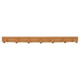 Spectrum Wall Mount 7-Peg Wood Rack (Bamboo) - Organizer for Bathroom, Kitchen, Laundry Room, Office, Garage, Classroom, & More / Hang Entryway Coats, Purses, Scarves, & Hats Spectrum