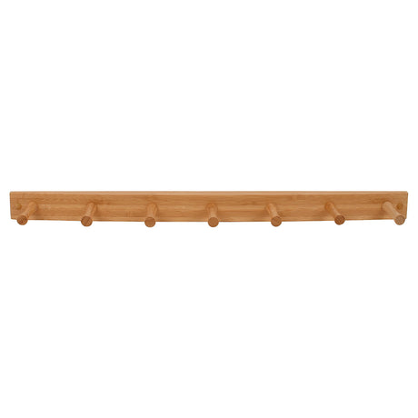 Spectrum Wall Mount 7-Peg Wood Rack (Bamboo) - Organizer for Bathroom, Kitchen, Laundry Room, Office, Garage, Classroom, & More / Hang Entryway Coats, Purses, Scarves, & Hats Spectrum