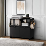 Letaya Mobile 2 Drawer File Cabinet with Lock, Metal Lateral Printer Stand Filing Storage Cabinets with Shelves for Home Office-A4/F4/Letter (Black) Letaya