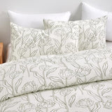 Arianaut Cotton Printed Comforter Set – Soft & Breathable Bedding Quilt Set with Microfiber Fill – Includes 1 Comforter & 2 Pillowcases – Lightweight & All-Season (White Printed, Queen) Arianaut