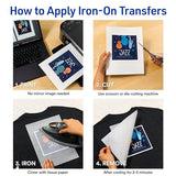 Avery Printable Heat Transfer Paper for Dark Fabrics, 8.5" x 11", Inkjet Printer Compatible, 5 Sheets of Iron On Transfer Paper, Great for Custom Shirts, Uniforms, Gifts, and More (3279) AVERY