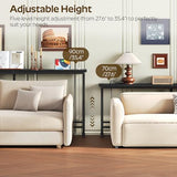 YATINEY 70.9" Console Table with Adjustable Height (27.6"-35.4") and Power Outlet, Skinny Behind Couch Table, Narrow Long Sofa Table for Living Room, Hallway, Entryway, Black CT08UBB YATINEY