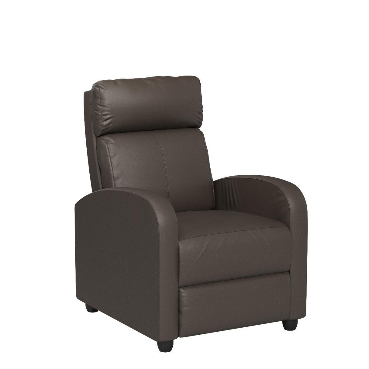 BestMassage | Recliner Chair | with 2 Point Massage Function | Pu Brown | with Lumbar Support, Adjustable Push Back, Footrest & Padded Seat | Easy Assembly | for Living Room, Home Theatre BestMassage