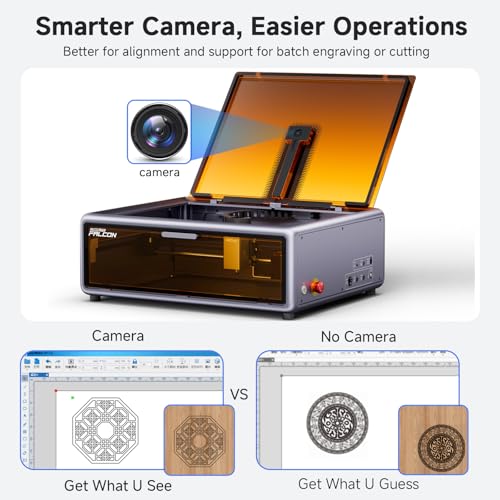 Creality Falcon A1 10W Laser Engraver, Enclosed Laser Cutter with Air Assist, HD Camera Positioning, Beginner-Friendly, Class 1 Safety Laser Engraving Machine for Wood and Metal, Acrylic Creality