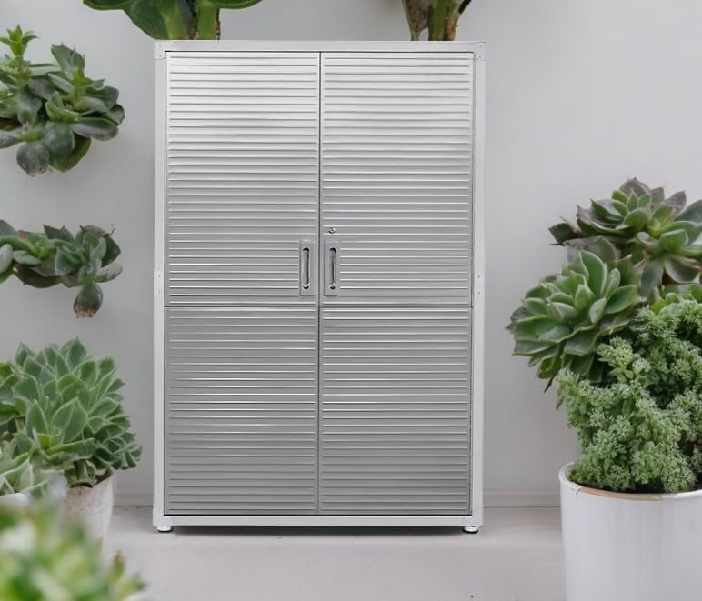 Generic Durable Stainless Steel Mega Storage Cabinet with Secure Locking Mechanism and Adjustable Shelves for Organized Storage, 48"" W x 24"" D x 72"" H (Granite) Generic