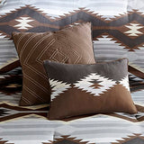 Woolrich Rustic Lodge Cabin Comforter Set - All Season Down Alternative Warm Bedding Layer and Matching Shams, Oversized Queen, Bitter Creek, Grey/Brown