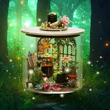 Foyucool Miniature House Kit, Dollhouse Kit with Furnitures, DIY Mini House Building Kit for for Adult, Christmas Home Decorations Gifts for Family and Friends, Flower Shop