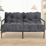 KOZIDO 8” Futon Mattress Full Size, Extra Thick Foldable Futon Sofa Bed Couch, Shredded Foam Filling Floor Mattress for Adults with No Assembly Needed, Frame Not Included - Dark Grey KOZIDO