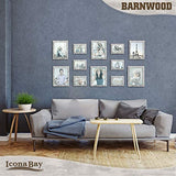 Icona Bay 8x10 Pony Gray Picture Frame, Country Rustic Style 8 x 10 Photo Frame, Table Top or Wall Mount, Barnwood Collection Icona Bay