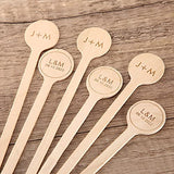 grr 100pcs Custom Wooden Stir Sticks for Wedding,Personalized Wooden Stir Sticks,Custom Engraved Coffee Stirrers,Wedding Decor (100 Pcs,15 CM) grr