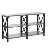 LVB Rustic Sofa Table, Farmhouse Console Table for Living Room, Hallway entryway Table with Storage, Entry Table for Foyer, Light Grey Oak, 55 Inch LVB