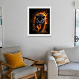 TAOPAOLAB Black Panther Paint by Numbers Kit for Adults - DIY Running Flaming Panther Painting on Canvas 16x20 Inches, Acrylic Paint Set, Suitable for Beginners, Fire Art for Home Decoration or Gifts TAOPAOLAB