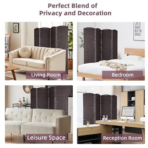 Capacmkseh Room Dividers Panel for Room Separation, Wood Wall Panels Folding Privacy Screens, Partition Room Dividers 5.57 Ft Tall, 4 Panels Capacmkseh