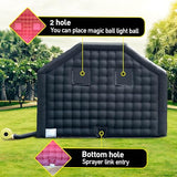 WARSUN 16.5x13x11.5Ft Small Inflatable Nightclub with Blower Black Inflatable Night Club Party Tent for Birthday Wedding Raves Dance Floor Yard Party Rental Business WARSUN