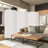 DURASPACE 6 Panel Room Divider, 6ft Tall Folding Privacy Screen, 360°Rotation, Hand-Woven Freestanding Wood Partition for Room Separation DURASPACE