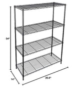 ZENY 4-Shelf Adjustable, Heavy Duty Storage Shelving Unit, Steel Organizer Wire Rack, Storage Rack with Leveling Feet for Kitchen Office Garage ZENY
