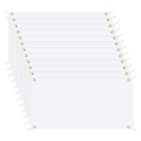 PATIKIL Large Blank Banner and Signs, 12 Pcs Polyester Cloth Sublimation Banners with Hanging Rope for Business Outside Outdoor Wall Flag Paintable DIY Banner Signs, White 2 x 4 Feet PATIKIL