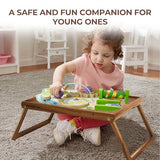 PANDAWOOD Wooden Bed Tray Table with Folding Legs - 100% Acacia Wood Breakfast Tray - Folding Bed Table Tray for Eating and Laptop - Large Bed Desk - Foldable Lap Desk for Laptop on Couch or Bed PANDAWOOD