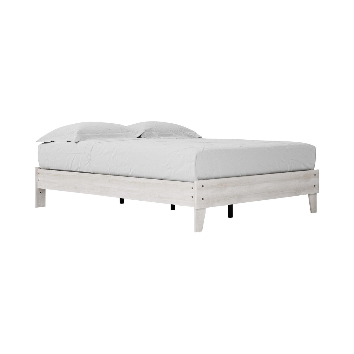 Signature Design by Ashley Shawburn Modern Farmhouse Platform Bed, Queen, Whitewash Signature Design by Ashley